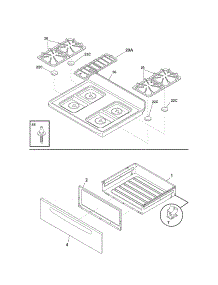 Top / Drawer parts for Kenmore Range 790.71562700 (79071562700, 790 71562700) from AppliancePartsPros.com
