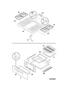 Top / Drawer parts for Kenmore Range 790.73032313 (79073032313, 790 73032313) from AppliancePartsPros.com
