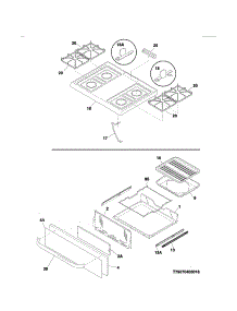 Top / Drawer parts for Kenmore Range 790.73033311 (79073033311, 790 73033311) from AppliancePartsPros.com