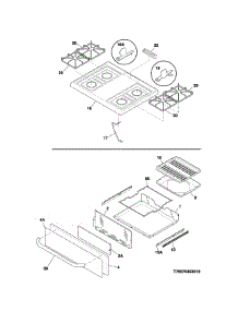 Top / Drawer parts for Kenmore Range 790.73033312 (79073033312, 790 73033312) from AppliancePartsPros.com