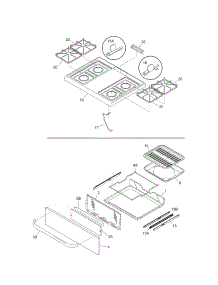 Top / Drawer parts for Kenmore Range 790.73053405 (79073053405, 790 73053405) from AppliancePartsPros.com