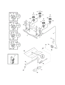 Burner parts for Kenmore Range 790.73234311 (79073234311, 790 73234311) from AppliancePartsPros.com