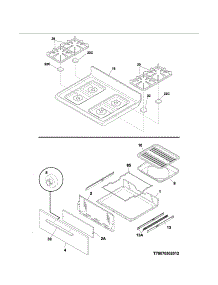 Top / Drawer parts for Kenmore Range 790.73239312 (79073239312, 790 73239312) from AppliancePartsPros.com