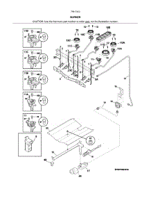 Burner parts for Kenmore Range 790.73439313 (79073439313, 790 73439313) from AppliancePartsPros.com