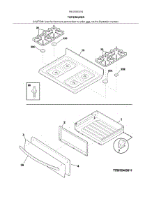 Top / Drawer parts for Kenmore Range 790.74033314 (79074033314, 790 74033314) from AppliancePartsPros.com