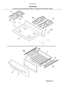 Top / Drawer parts for Kenmore Range 790.74143712 (79074143712, 790 74143712) from AppliancePartsPros.com