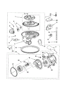 Pump And Motor parts for Kenmore Dishwasher 665.17503201 (66517503201, 665 17503201) from AppliancePartsPros.com