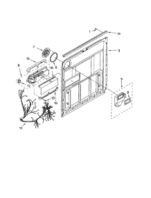 Door And Latch parts for Kenmore Dishwasher 665.17503201 (66517503201, 665 17503201) from AppliancePartsPros.com