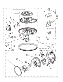 Pump And Motor Parts parts for Kenmore Dishwasher 665.17512200 (66517512200, 665 17512200) from AppliancePartsPros.com