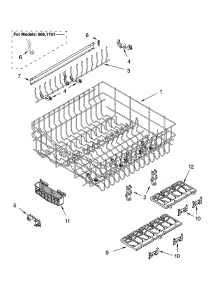 Upper Rack And Track Parts parts for Kenmore Dishwasher 665.17519202 (66517519202, 665 17519202) from AppliancePartsPros.com