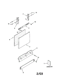 Door And Panel parts for Kenmore Dishwasher 665.17572200 (66517572200, 665 17572200) from AppliancePartsPros.com