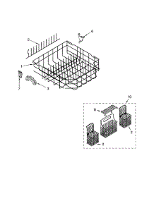 Lower Rack parts for Kenmore Dishwasher 665.17574200 (66517574200, 665 17574200) from AppliancePartsPros.com