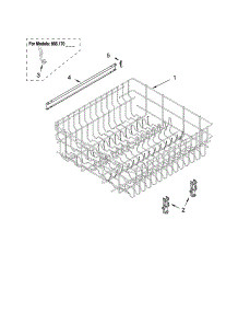 Upper Rack And Track Parts parts for Kenmore Dishwasher 665.16014401 (66516014401, 665 16014401) from AppliancePartsPros.com
