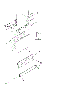 Door And Panel Parts parts for Kenmore Dishwasher 665.16022402 (66516022402, 665 16022402) from AppliancePartsPros.com