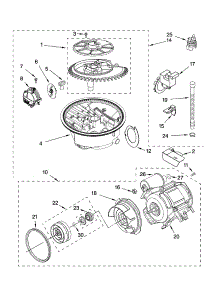 Pump And Motor Parts parts for Kenmore Dishwasher 665.17024403 (66517024403, 665 17024403) from AppliancePartsPros.com