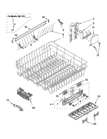 Upper Rack And Track Parts parts for Kenmore Dishwasher 665.17032401 (66517032401, 665 17032401) from AppliancePartsPros.com