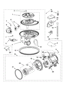 Pump And Motor Parts parts for Kenmore Dishwasher 665.16509200 (66516509200, 665 16509200) from AppliancePartsPros.com