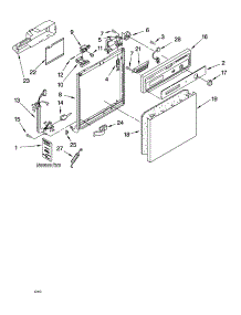 Frame And Console Parts parts for Kenmore Dishwasher 665.16524000 (66516524000, 665 16524000) from AppliancePartsPros.com