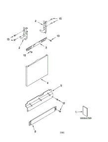 Door And Panel Parts parts for Kenmore Dishwasher 665.16552201 (66516552201, 665 16552201) from AppliancePartsPros.com
