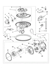 Pump And Motor Parts parts for Kenmore Dishwasher 665.16552202 (66516552202, 665 16552202) from AppliancePartsPros.com