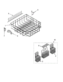 Lower Rack Parts parts for Kenmore Dishwasher 665.16552202 (66516552202, 665 16552202) from AppliancePartsPros.com