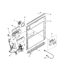 Door And Latch parts for Kenmore Dishwasher 665.16574200 (66516574200, 665 16574200) from AppliancePartsPros.com