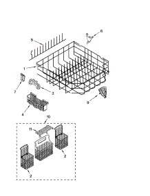 Lower Rack Parts parts for Kenmore Dishwasher 665.16584202 (66516584202, 665 16584202) from AppliancePartsPros.com