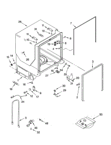 Tub And Frame Parts parts for Kenmore Dishwasher 665.17049402 (66517049402, 665 17049402) from AppliancePartsPros.com