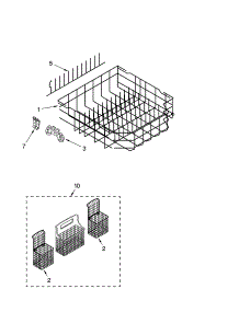 Lower Rack Parts, Optional Parts (Not Included) parts for Kenmore Dishwasher 665.17052400 (66517052400, 665 17052400) from AppliancePartsPros.com
