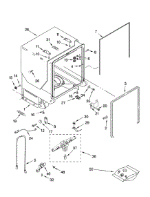 Tub And Frame Parts parts for Kenmore Dishwasher 665.17053402 (66517053402, 665 17053402) from AppliancePartsPros.com