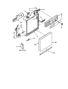 Frame And Console parts for Kenmore Dishwasher 665.1711590 (6651711590, 665 1711590) from AppliancePartsPros.com