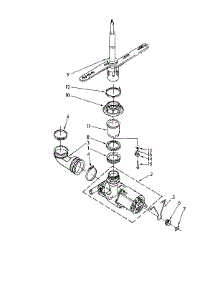 Pump And Sprayarm parts for Kenmore Dishwasher 665.1711590 (6651711590, 665 1711590) from AppliancePartsPros.com
