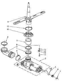 Pump And Sprayarm parts for Kenmore Dishwasher 665.1711591 (6651711591, 665 1711591) from AppliancePartsPros.com