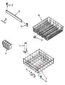Dishrack parts for Kenmore Dishwasher 665.1711591 (6651711591, 665 1711591) from AppliancePartsPros.com