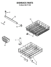 Dishrack parts for Kenmore Dishwasher 665.1711592 (6651711592, 665 1711592) from AppliancePartsPros.com