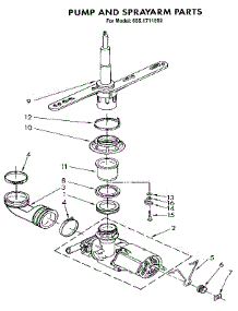 Pump And Sprayarm parts for Kenmore Dishwasher 665.1711592 (6651711592, 665 1711592) from AppliancePartsPros.com