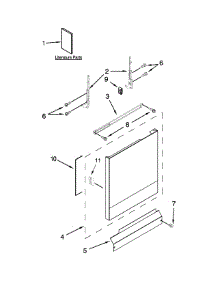 Door And Panel Parts parts for Kenmore Dishwasher 665.17152K214 (66517152K214, 665 17152K214) from AppliancePartsPros.com