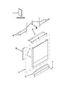Door And Panel Parts parts for Kenmore Dishwasher 665.17152K217 (66517152K217, 665 17152K217) from AppliancePartsPros.com