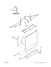 Door And Panel Parts parts for Kenmore Dishwasher 665.17159K211 (66517159K211, 665 17159K211) from AppliancePartsPros.com