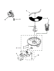 Pump, Washarm And Motor Parts parts for Kenmore Dishwasher 665.17159K212 (66517159K212, 665 17159K212) from AppliancePartsPros.com