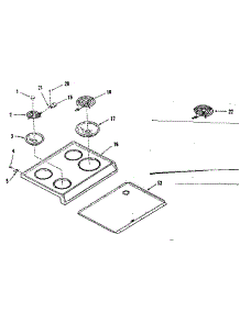 Main Top Section parts for Kenmore Range 911.6288411 (9116288411, 911 6288411) from AppliancePartsPros.com