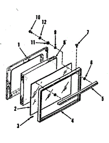 Oven Door Section For Model Number 911.9148810 parts for Kenmore Range 911.6288810 (9116288810, 911 6288810) from AppliancePartsPros.com