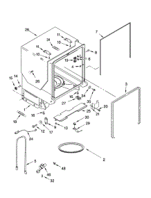 Tub And Frame Parts parts for Kenmore Dishwasher 665.17589202 (66517589202, 665 17589202) from AppliancePartsPros.com