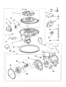 Pump And Motor Parts parts for Kenmore Dishwasher 665.17589202 (66517589202, 665 17589202) from AppliancePartsPros.com