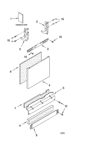 Door And Panel Parts parts for Kenmore Dishwasher 665.17599201 (66517599201, 665 17599201) from AppliancePartsPros.com