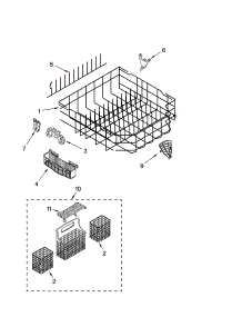 Lower Rack Parts parts for Kenmore Dishwasher 665.17599202 (66517599202, 665 17599202) from AppliancePartsPros.com