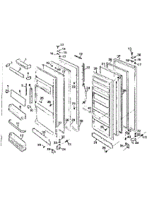 Doors parts for Kenmore Refrigerator 757.6680940 (7576680940, 757 6680940) from AppliancePartsPros.com