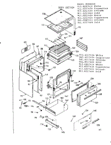 Body Section parts for Kenmore Range 911.6327444 (9116327444, 911 6327444) from AppliancePartsPros.com