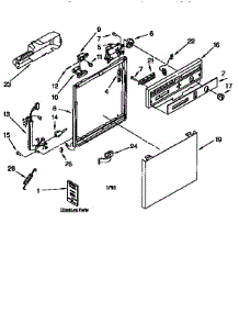 Frame And Console parts for Kenmore Dishwasher 665.16751791 (66516751791, 665 16751791) from AppliancePartsPros.com