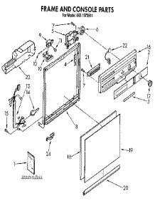 Frame And Console parts for Kenmore Dishwasher 665.1675591 (6651675591, 665 1675591) from AppliancePartsPros.com